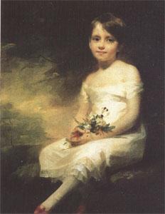 Sir Henry Raeburn A Little Girl Carrying Flowers (mk05) oil painting image